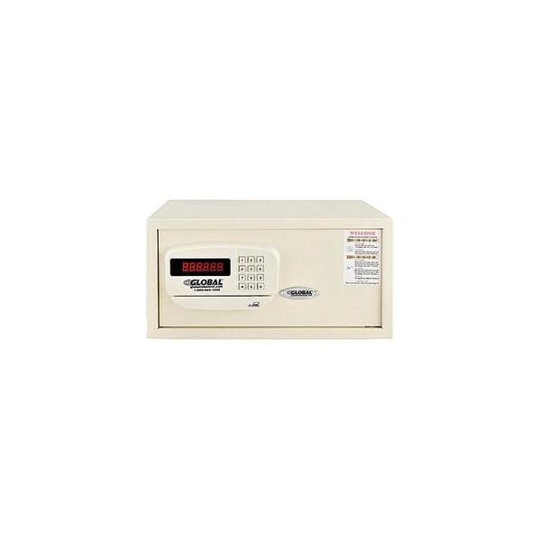 Global Industrial Personal Hotel Safe Electronic Lock w/Card Slot 18Wx15Dx9H Keyed Alike, WHT 493384A - main